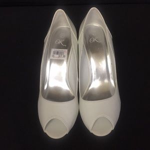 White It's OK Open Toe Heels.